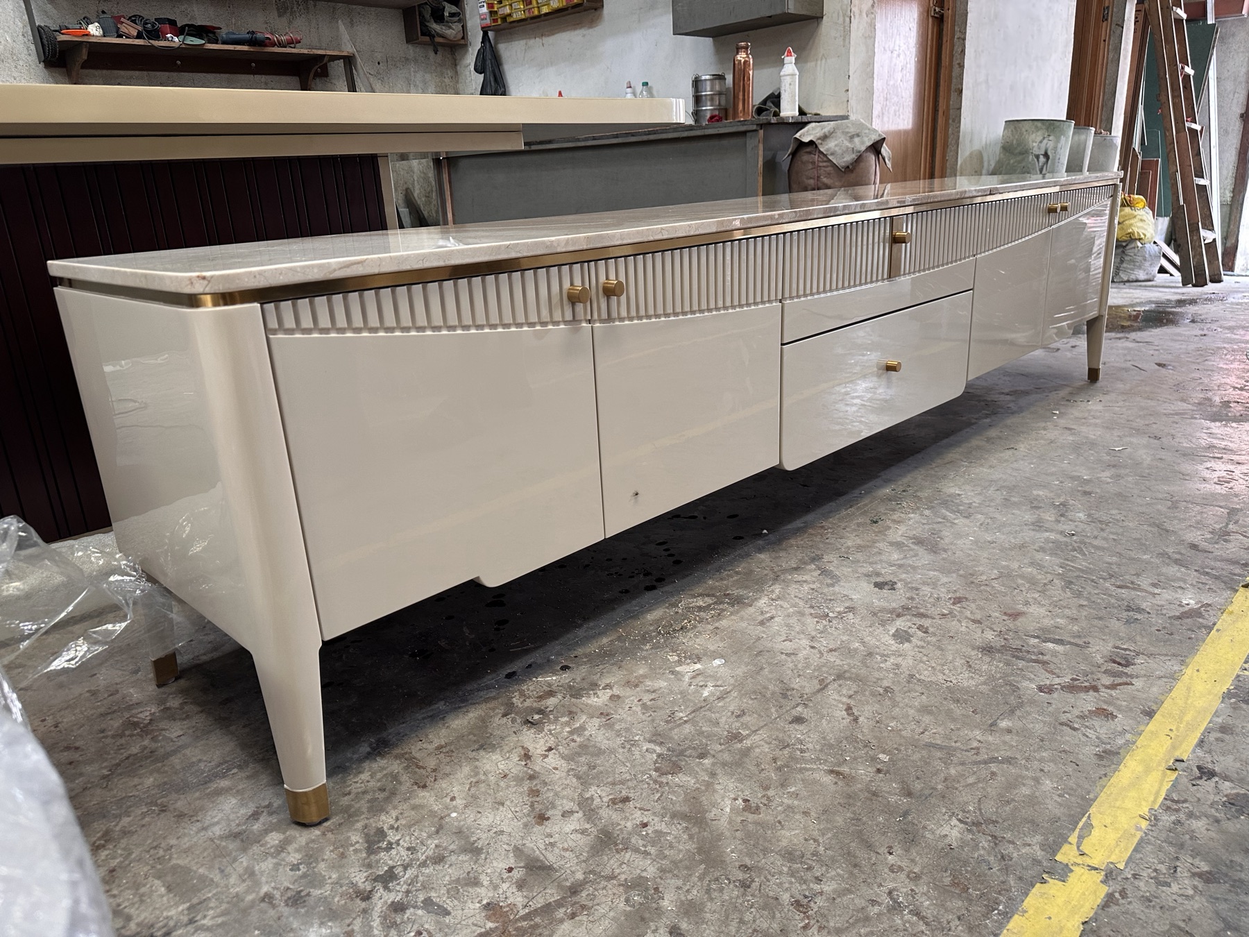 Custom sculptural sideboard handcrafted by Minnoli
